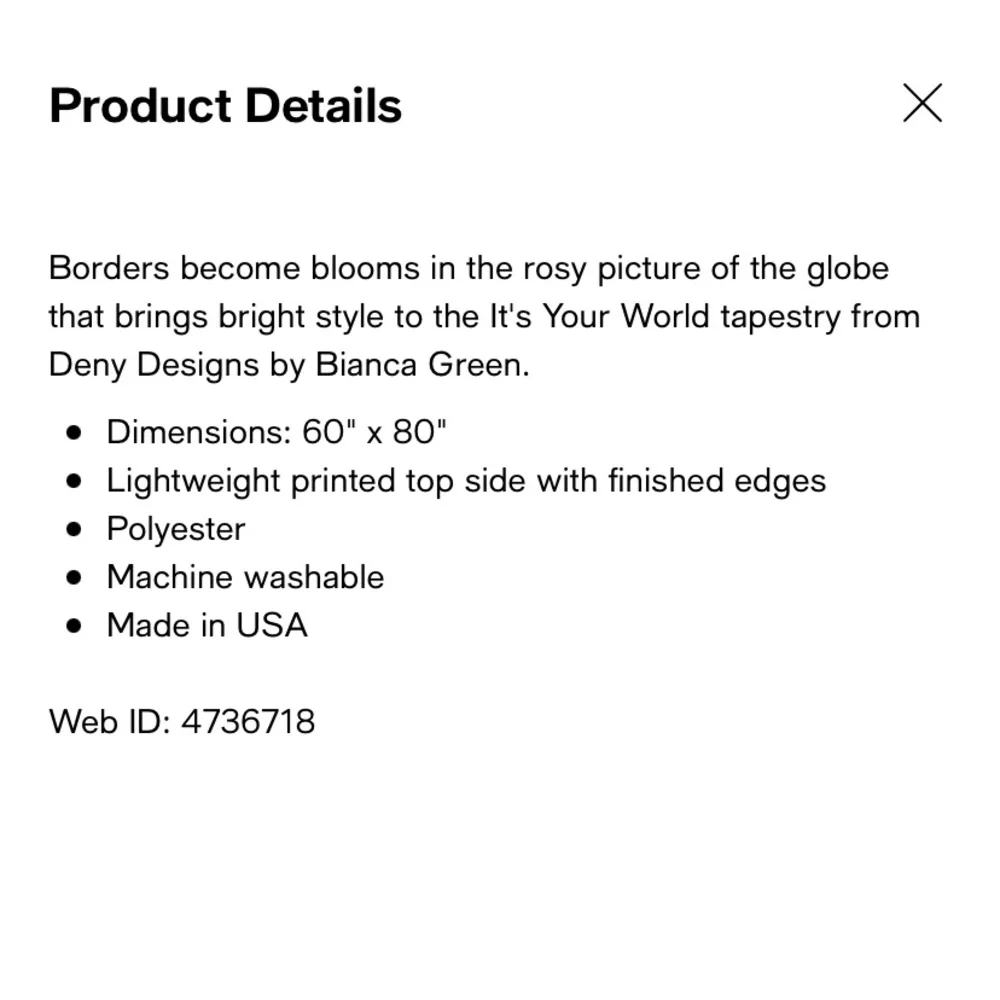 DENY Designs, Bianca Green It’s Your World Tapestry 60 x 80